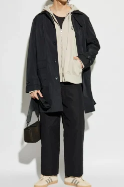 Maison Kitsuné BLACK Coat with logo