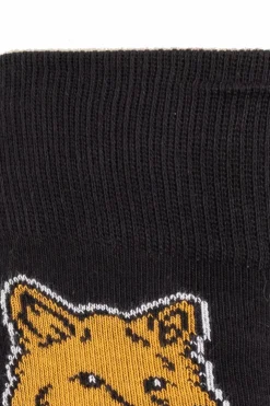 Maison Kitsuné BLACK Socks with logo