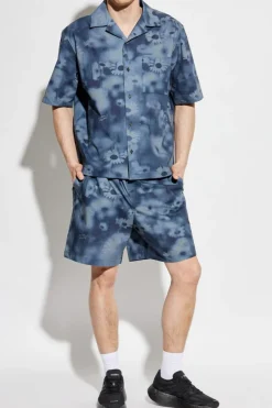 Maison Kitsuné BLUE Shirt with floral pattern