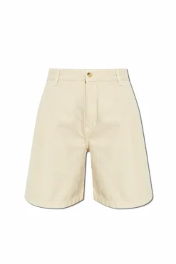 Maison Kitsuné cream High-waisted denim shorts