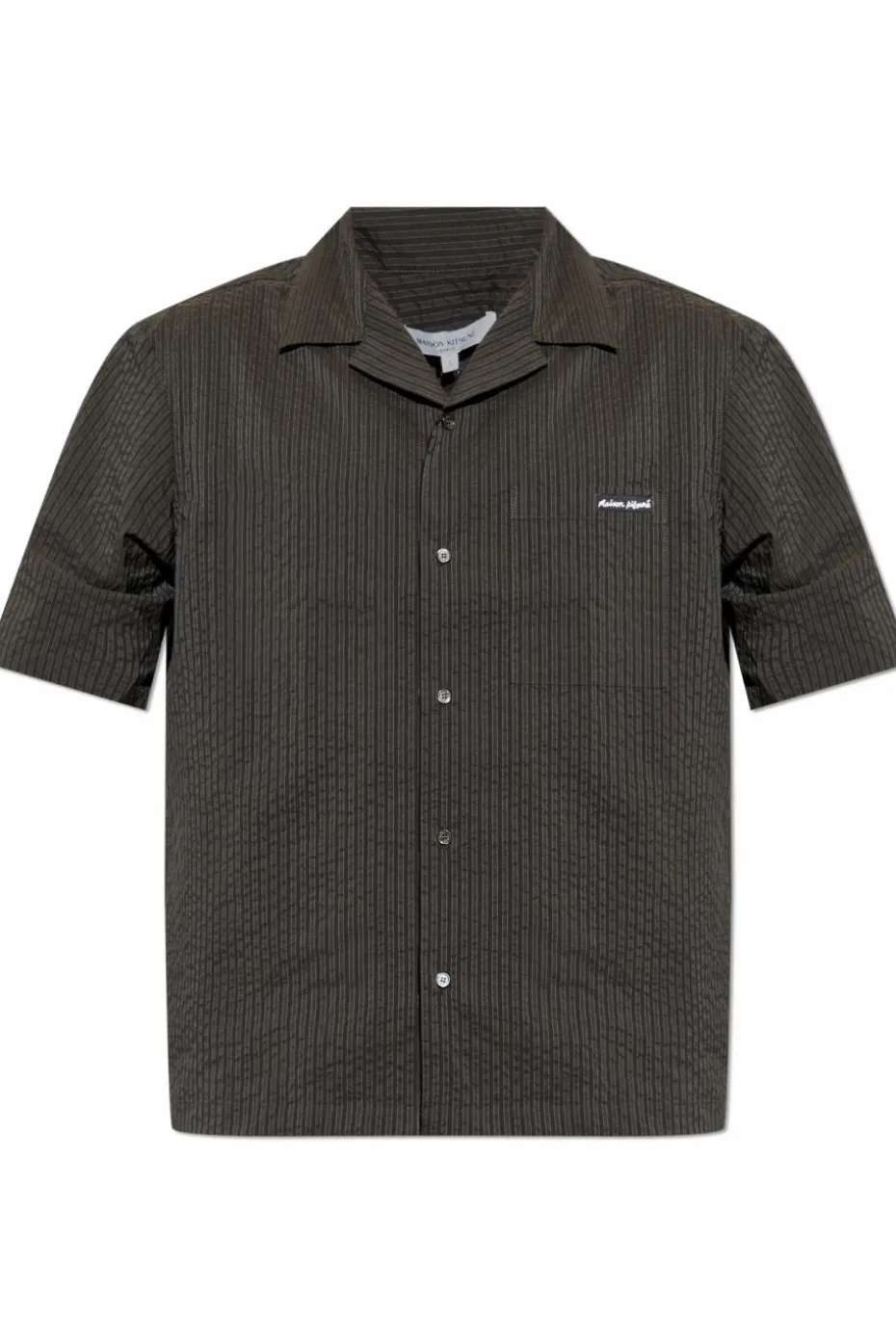 Maison Kitsuné GREEN Shirt with stripe pattern