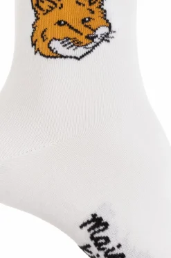 Maison Kitsuné WHITE Socks with logo