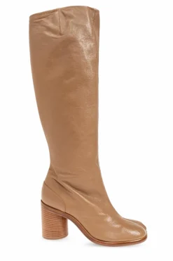 Maison Margiela beige Heeled boots with tabi cutout