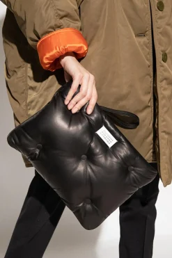 Maison Margiela BLACK 'Glam Slam' clutch with logo