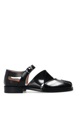 Maison Margiela BLACK Leather split-toe shoes