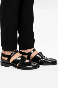 Maison Margiela BLACK Leather split-toe shoes