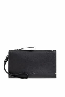 Maison Margiela BLACK Leather pouch with logo