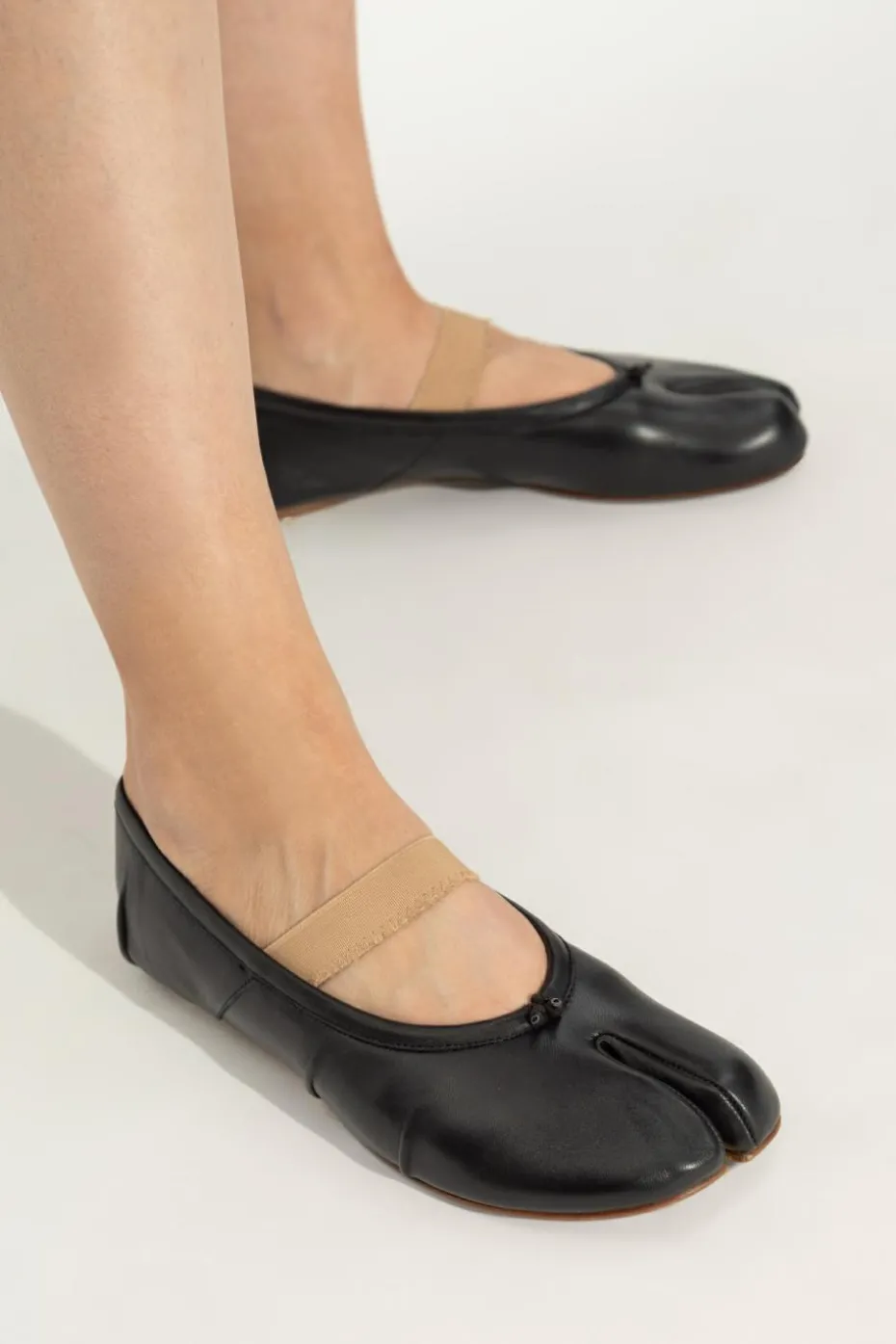 Maison Margiela BLACK Leather ballerinas