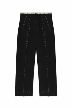 Maison Margiela BLACK Pants with linen finish