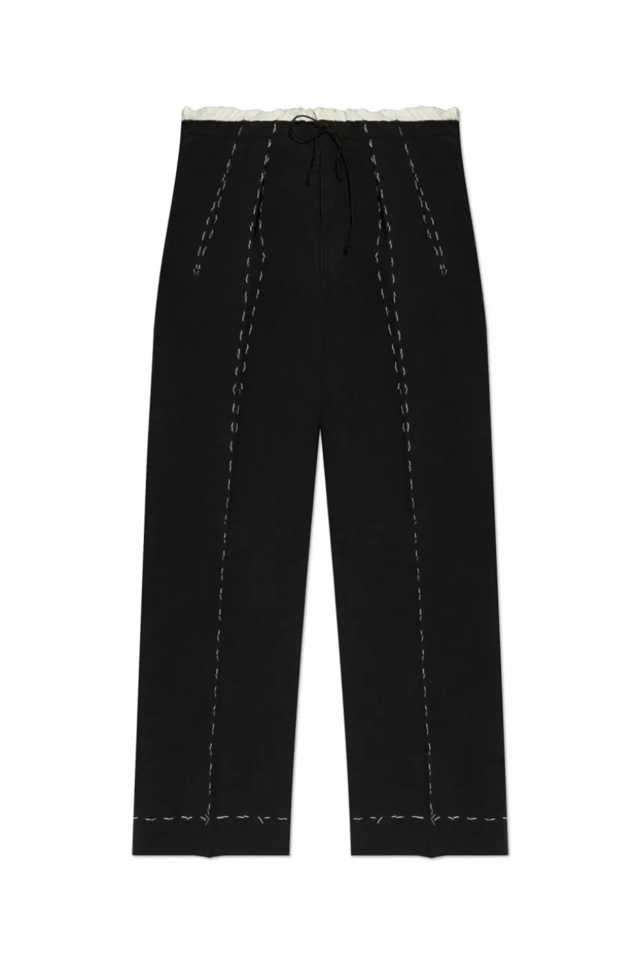 Maison Margiela BLACK Pants with linen finish