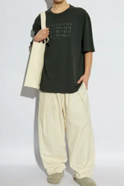 Maison Margiela BLACK T-shirt with printed logo