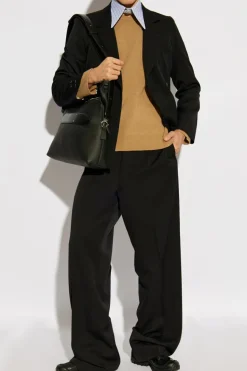 Maison Margiela BLACK Wool trousers with crease