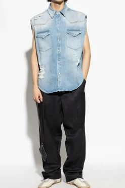 Maison Margiela BLACK Wool pants with crease