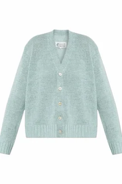 Maison Margiela BLUE Cardigan with logo