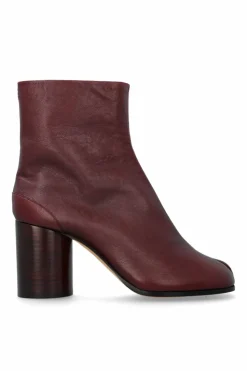 Maison Margiela BURGUNDY Booties with `Tabi` toe