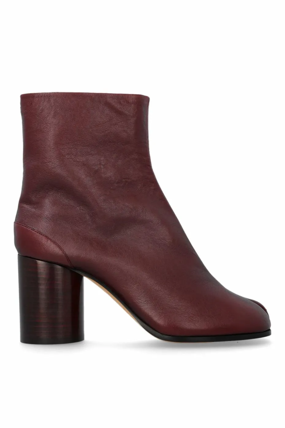 Maison Margiela BURGUNDY Booties with `Tabi` toe