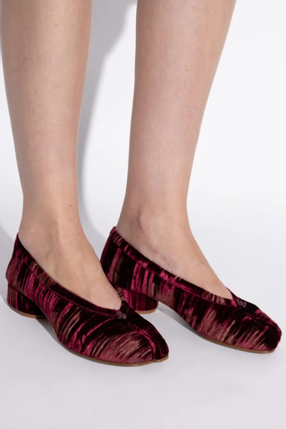 Maison Margiela BURGUNDY Tabi cut-out shoes