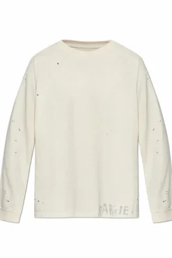 Maison Margiela cream T-shirt with paint splatter effect