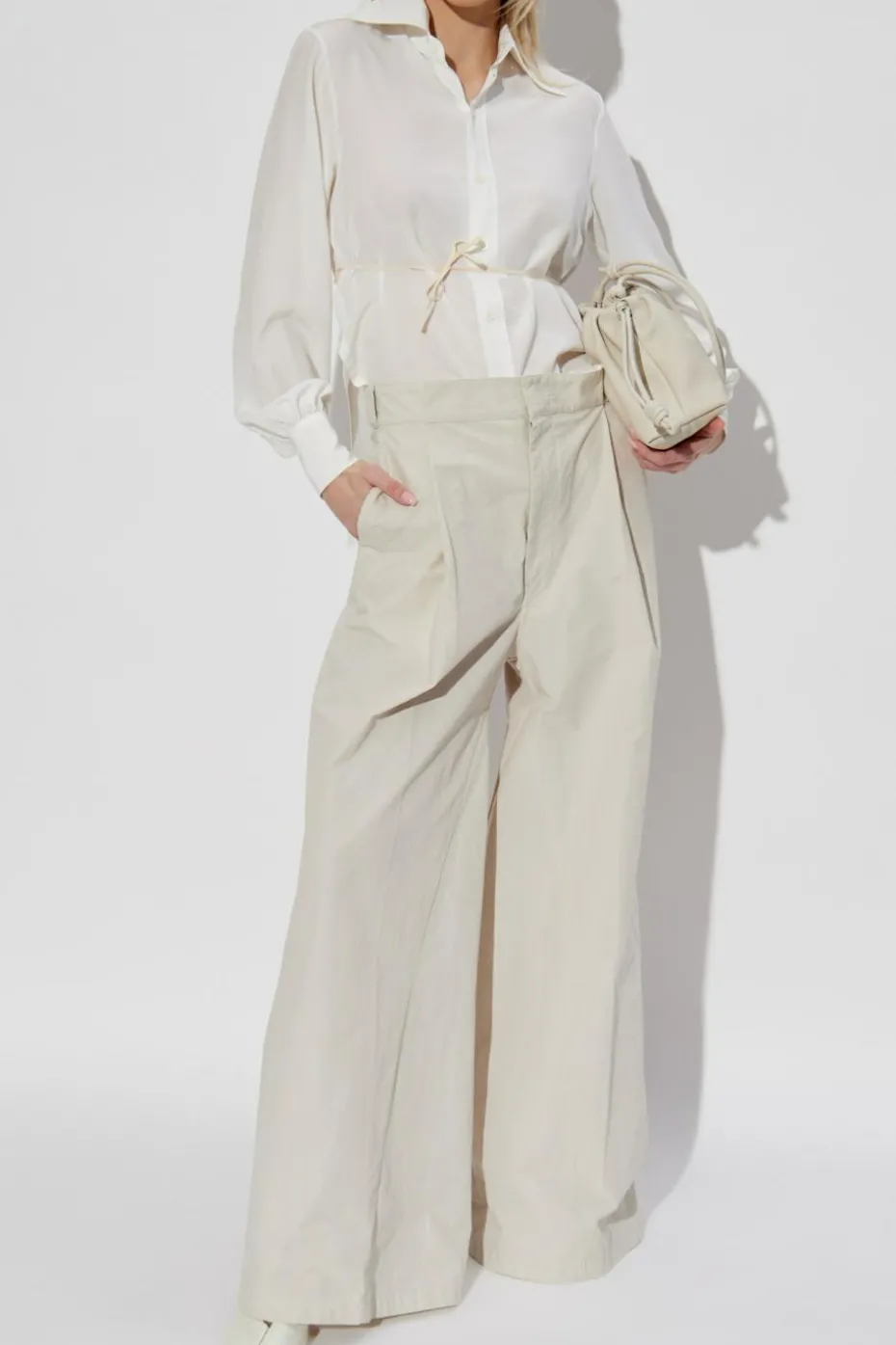 Maison Margiela cream Wide-leg pants