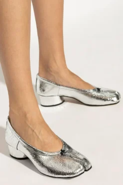 Maison Margiela SILVER Leather heeled shoes Tabi