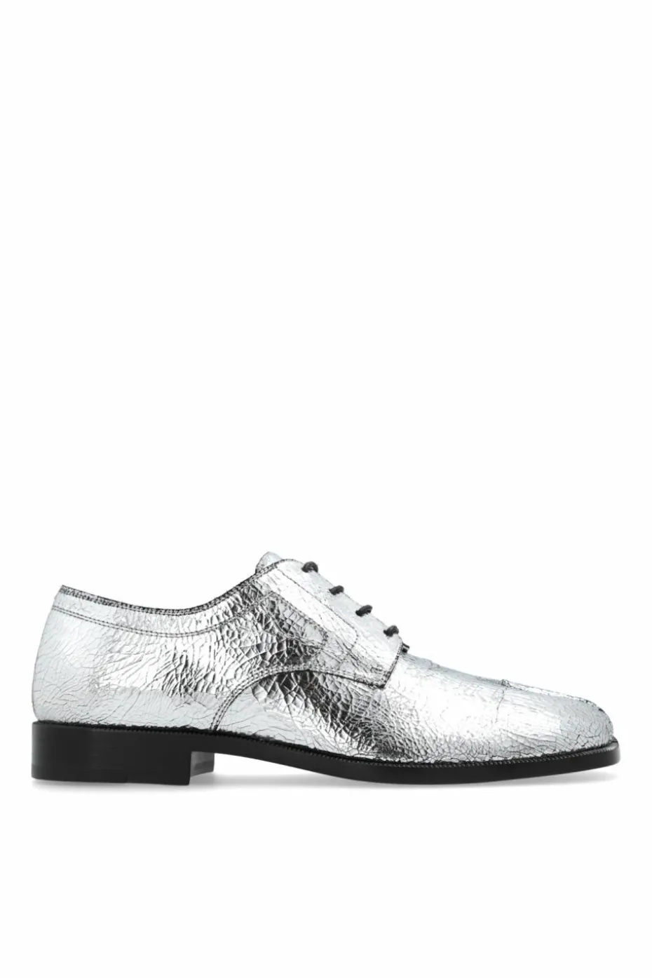 Maison Margiela SILVER Leather `Tabi` shoes