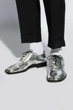 Maison Margiela SILVER Leather `Tabi` shoes