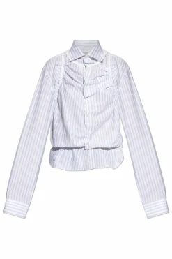 Maison Margiela WHITE Striped pattern shirt