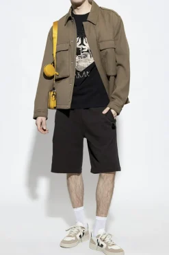 MARANT BLACK ‘Mahelo’ shorts with logo