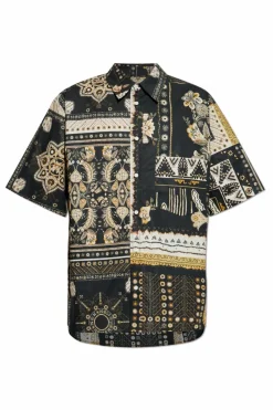 MARANT BLACK Patterned shirt ‘Garlonn’