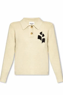 Marant Etoile beige ‘Nola’ polo sweater
