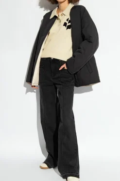 Marant Etoile beige ‘Nola’ polo sweater