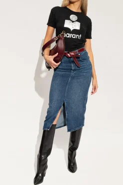 Marant Etoile BLACK ‘Koldi’ T-shirt with logo