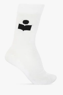 MARANT WHITE Long socks with logo