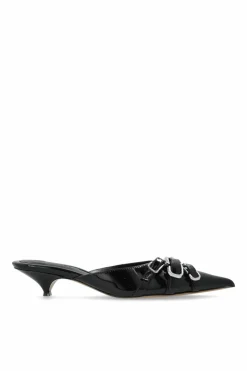 Marc Jacobs BLACK Patent heeled slides ‘The Emma’