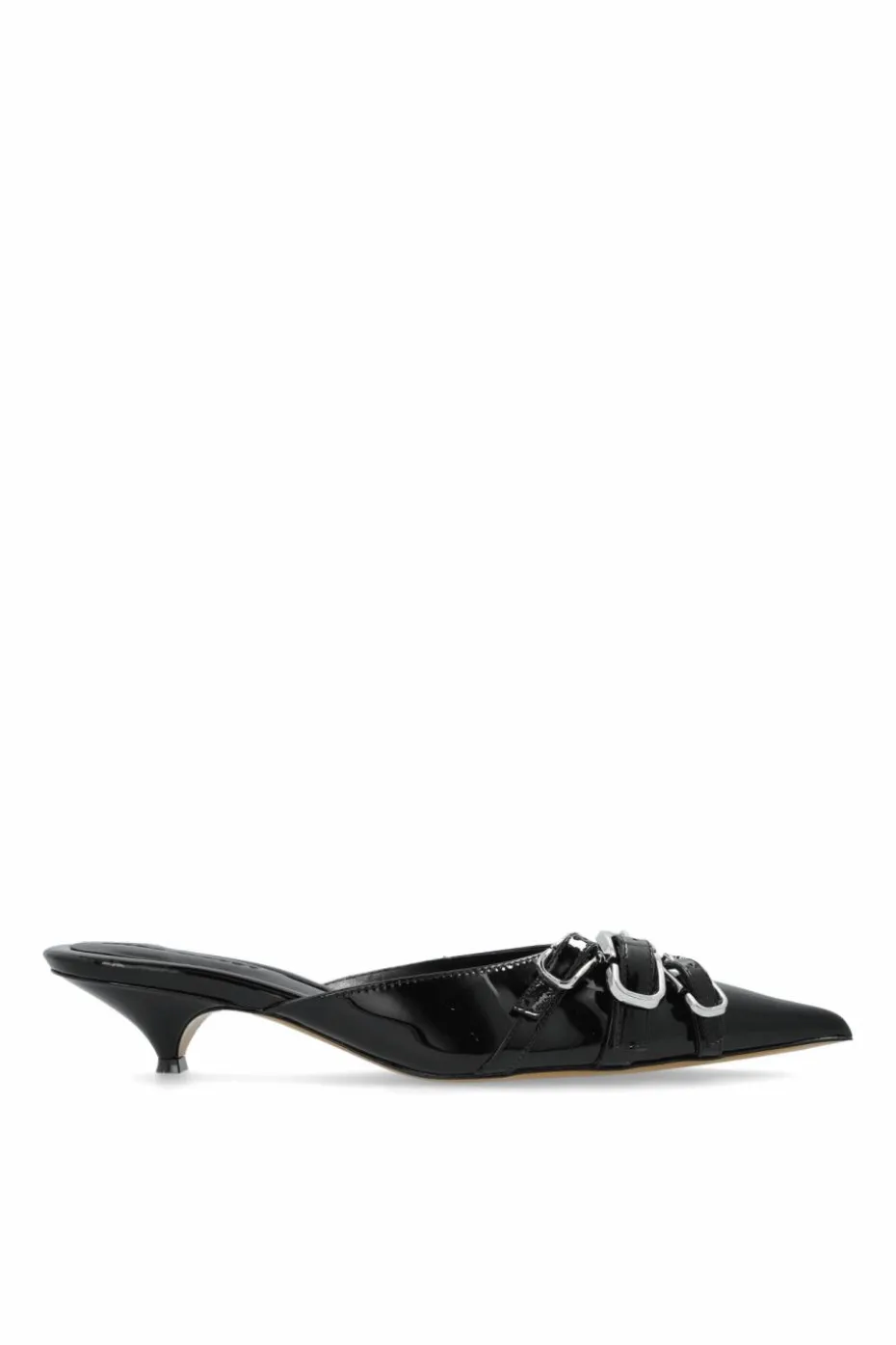 Marc Jacobs BLACK Patent heeled slides ‘The Emma’
