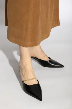 Maria Luca BLACK Leather heeled mules