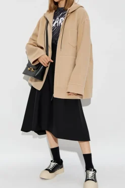 Marni beige Wool jacket with hood