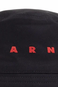 Marni BLACK Bucket hat with logo