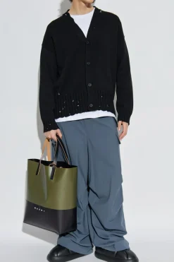 Marni BLACK Cardigan with logo