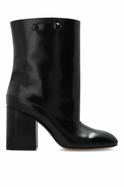 Marni BLACK Leather heeled ankle boots
