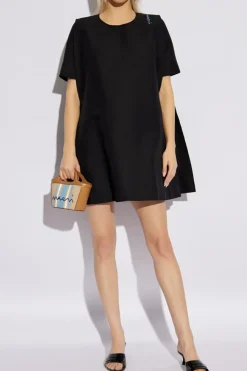 Marni BLACK Loose-fitting cotton dress