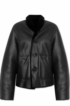 Marni BLACK Reversible shearling coat