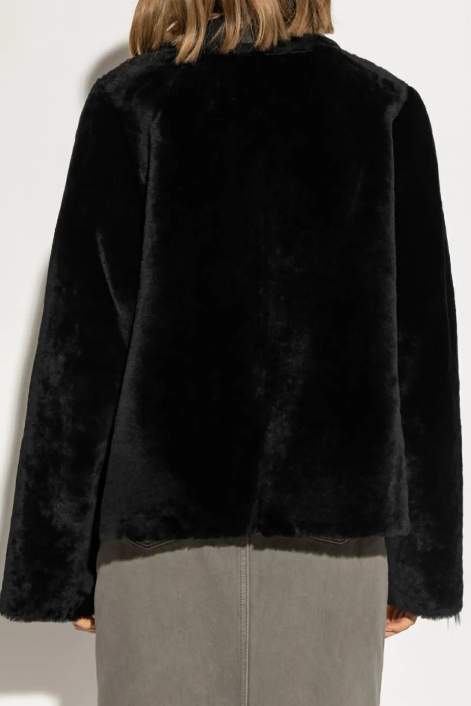 Marni BLACK Reversible shearling coat