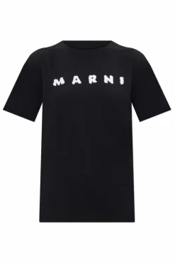 Marni BLACK T-shirt with logo