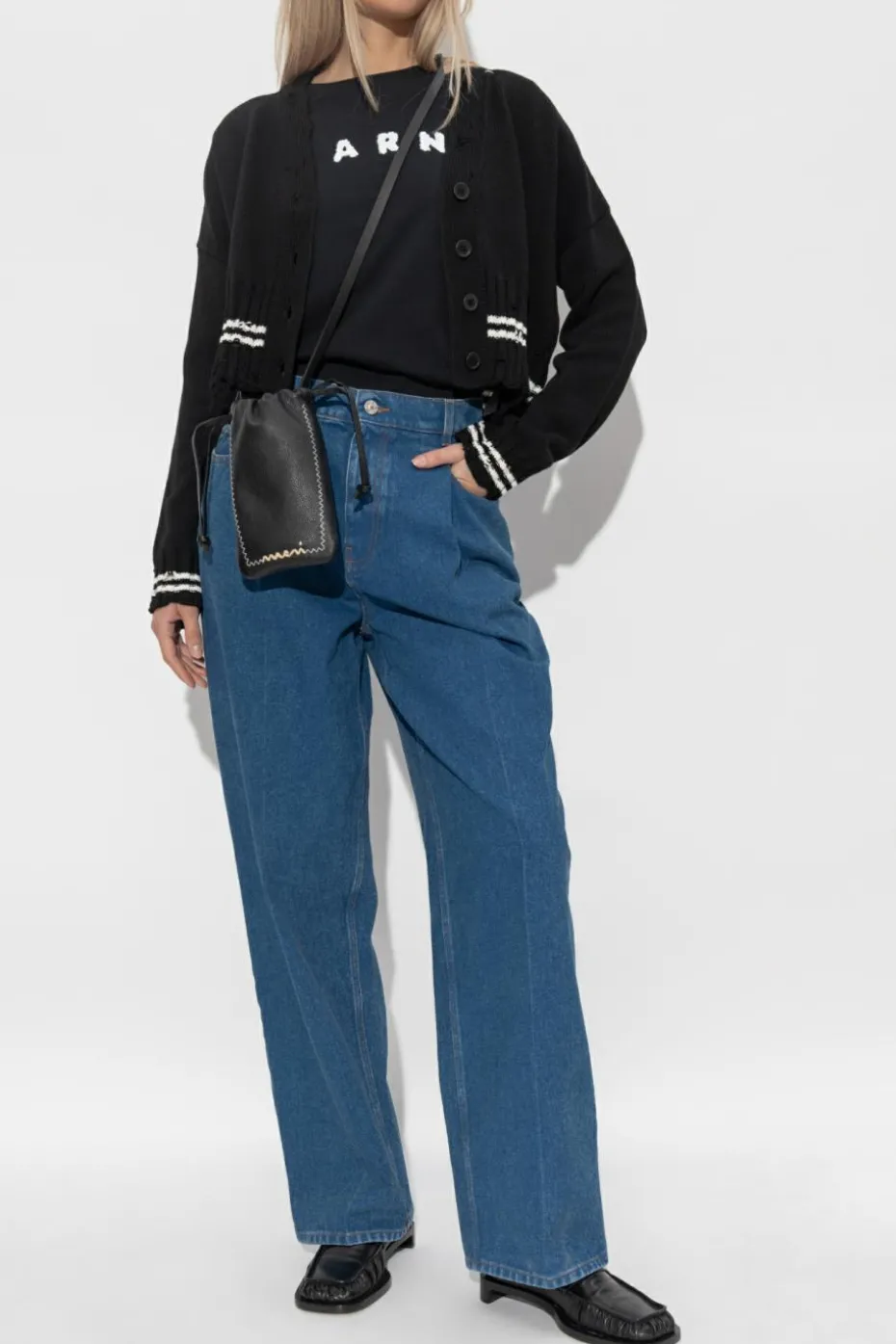 Marni BLACK T-shirt with logo