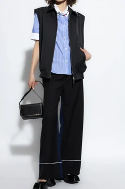 Marni BLACK Wool high-waisted pants