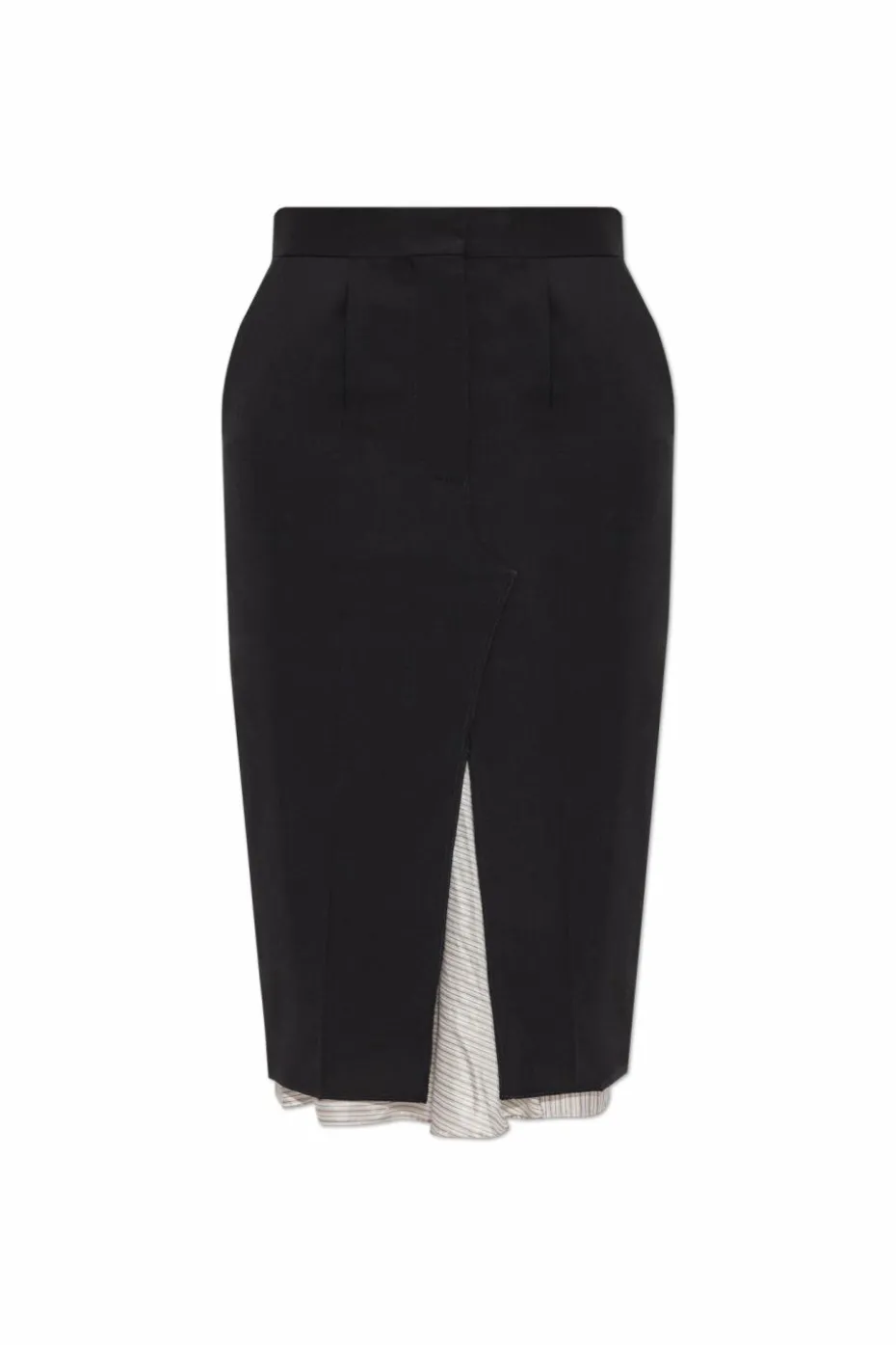 Marni BLACK Wool skirt with raw finish
