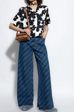 Marni BLUE High-waisted jeans