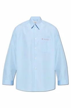 Marni BLUE Oversize shirt with pocket