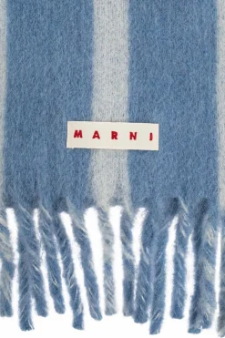 Marni BLUE Scarf with logo